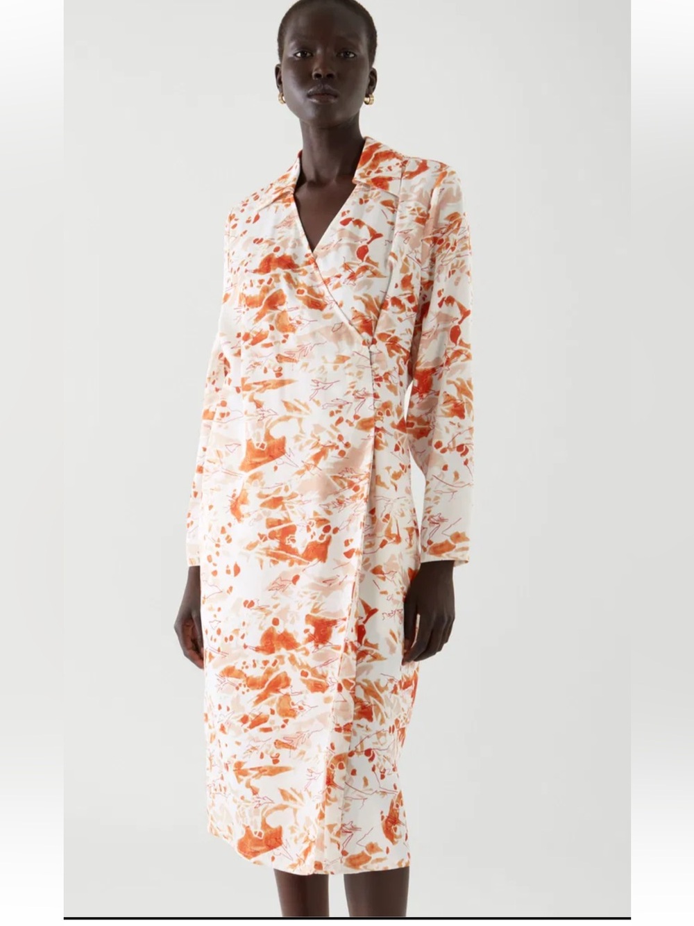 COS Tailored Wrap Dress sz 4 abstract print watercolor